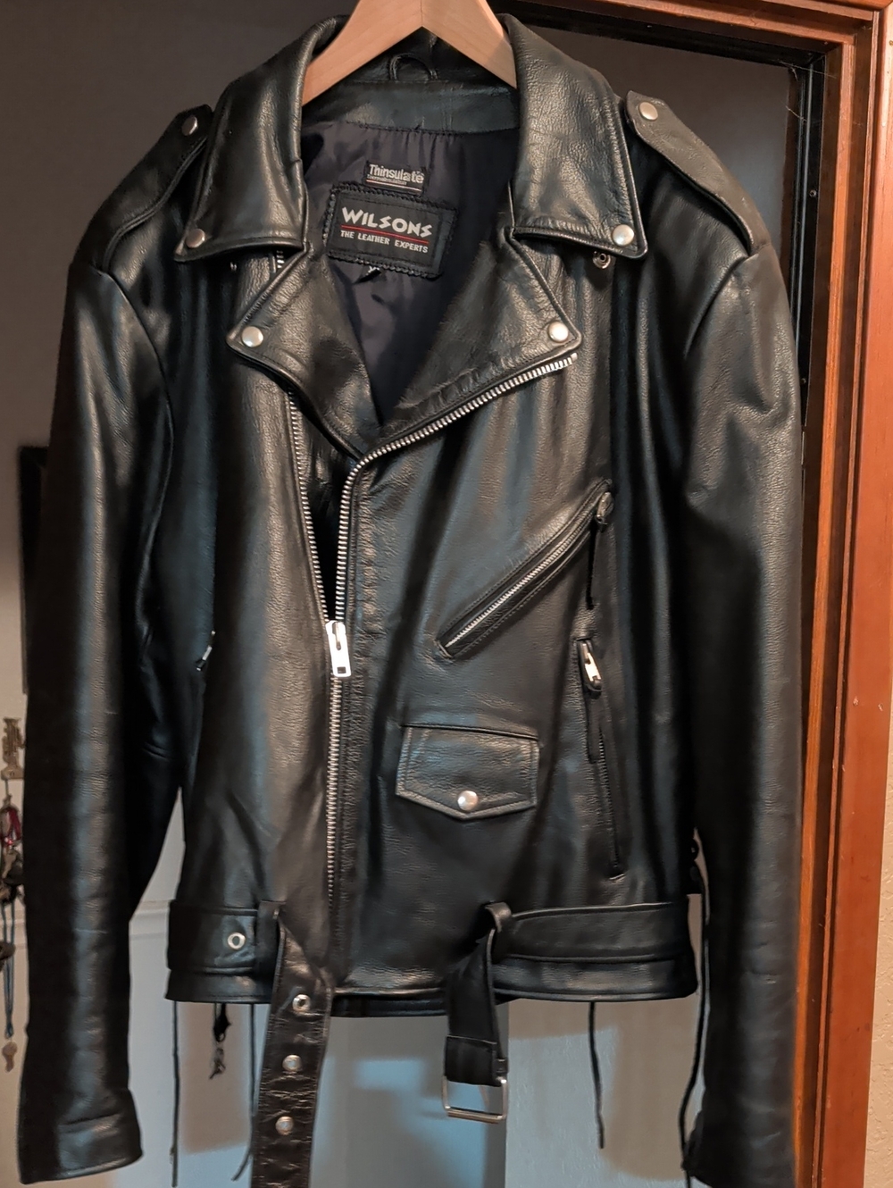 Wilson Black Leather Asymmetric Biker Jacket